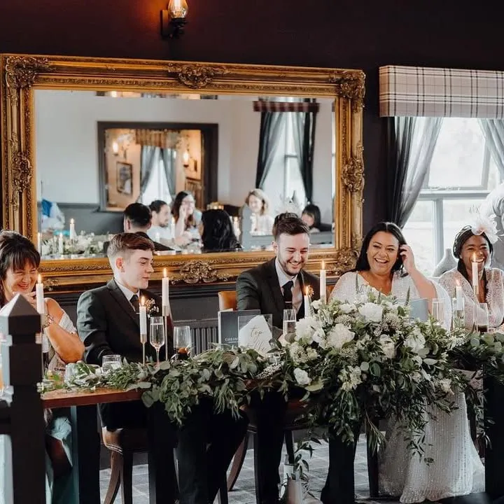 A wedding party at the top table