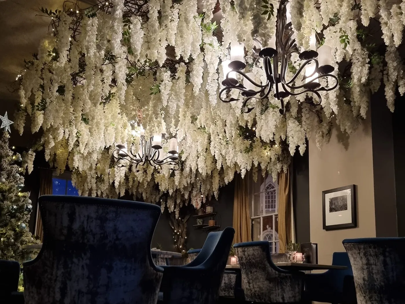The Private Dining Room beneath the white wisteria tree