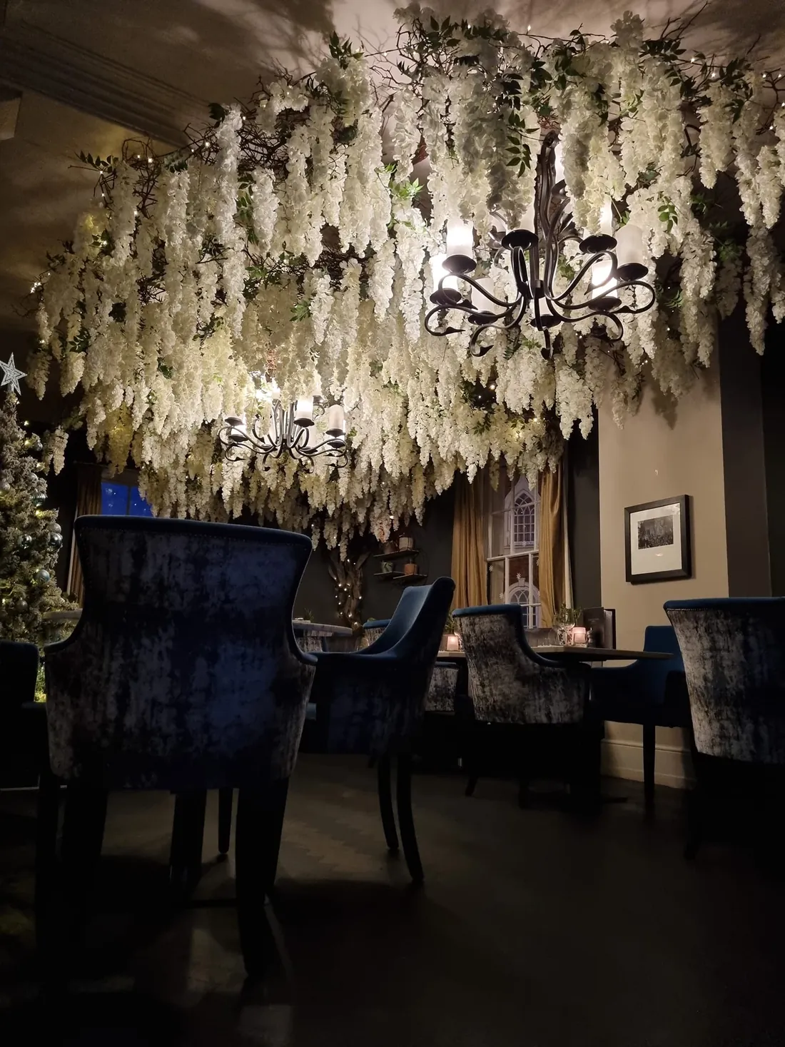 The Private Dining Room beneath the white wisteria tree
